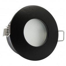 Σποτ Μπάνιου Στρογγυλό Χωνευτό Σταθερό Αλουμινίου Μαύρο Στεγανό IP44